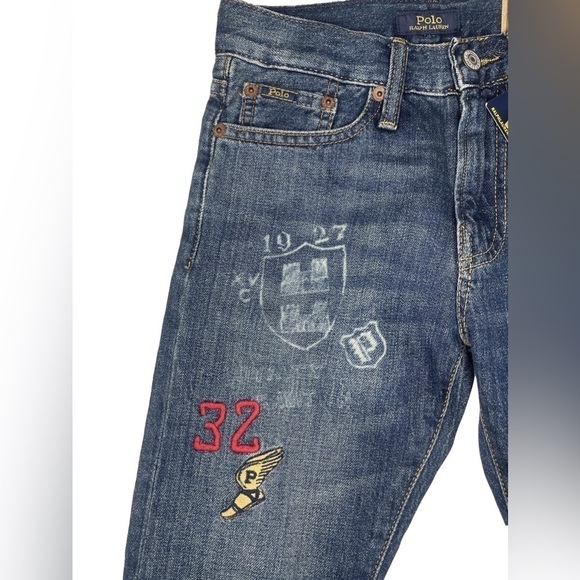 NEW! Polo Ralph Lauren Tynan Sullivan Slim Graffiti Patch Jeans BOYS 8 - Picture 4 of 14